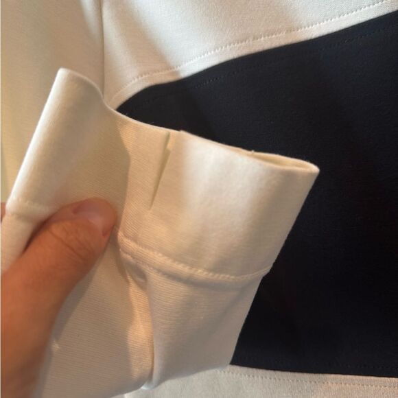 Elegant Black and Cream Dress work business stretchy fitted 6 - Picture 6 of 9